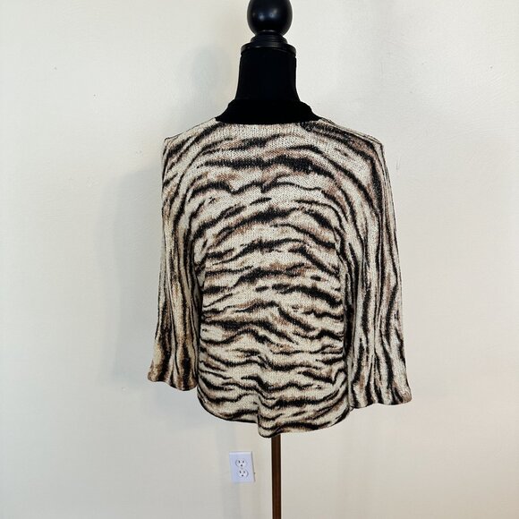C'Est City Womens Animal Print Cardigan Sweater Size Large Open Front - Picture 7 of 8